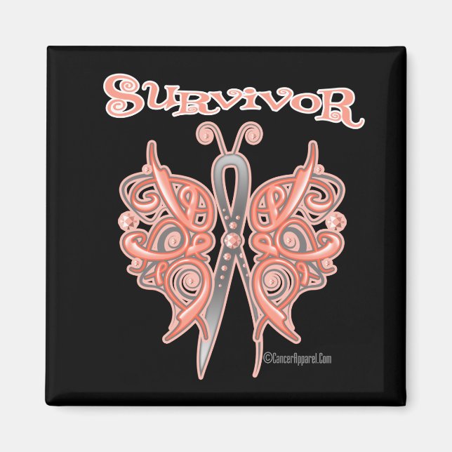 Survivor Celtic Butterfly - Uterine Cancer Magnet (Front)
