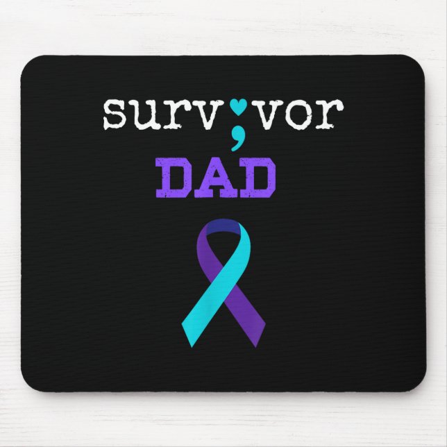 Survivor Dad - Semicolon Gift Suicide Prevention A Mouse Mat (Front)