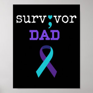 Survivor Dad - Semicolon Gift Suicide Prevention A Poster