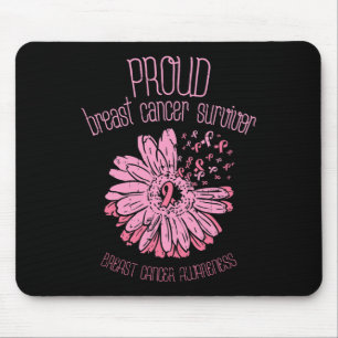 Survivor Daisy Pink Breast Cancer Awareness Gift Mouse Mat