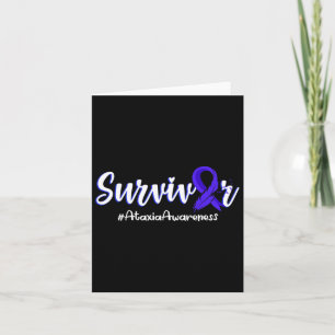 Survivor Feather Ribbon Ataxia Awareness Support G Card