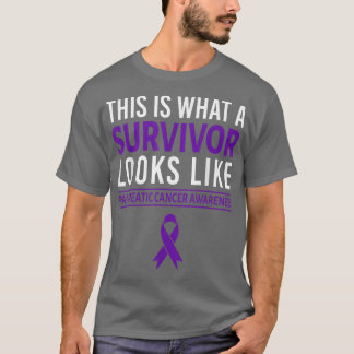 Survivor Fighter Pancreatic Cancer Awareness Purpl T-Shirt