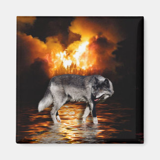 "Survivor" Grey Wolf Gifts Magnet