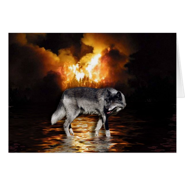 "Survivor" Grey Wolf Wildlife Gifts (Front Horizontal)