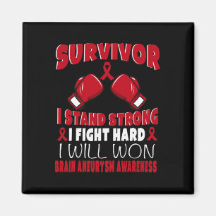 Survivor I Fight Hard Brain Aneurysm Awareness  Magnet
