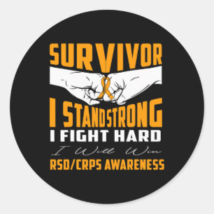 Survivor I Stand Strong Rsd Crps Awareness Classic Round Sticker
