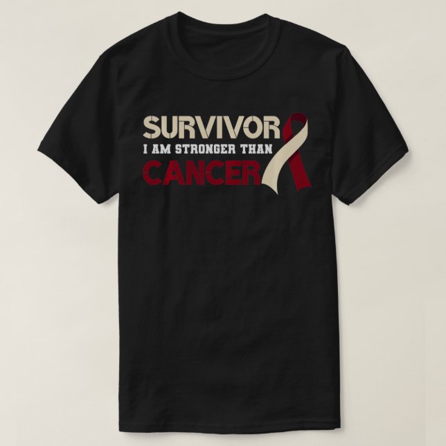 Survivor I'm Stronger Than Oral Head & Neck Cancer T-Shirt (Design Front)