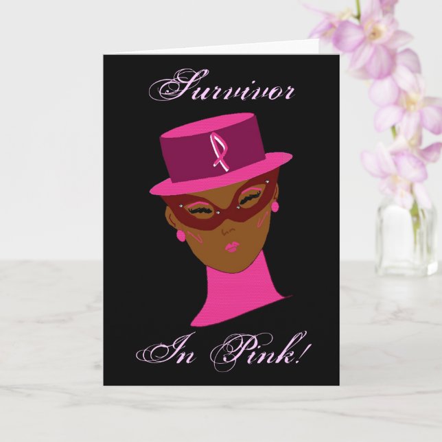 Survivor In Pink  Breast Cancer Awareness Card (Orchid)