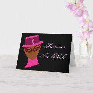 Survivor In Pink  Breast Cancer Awareness Card