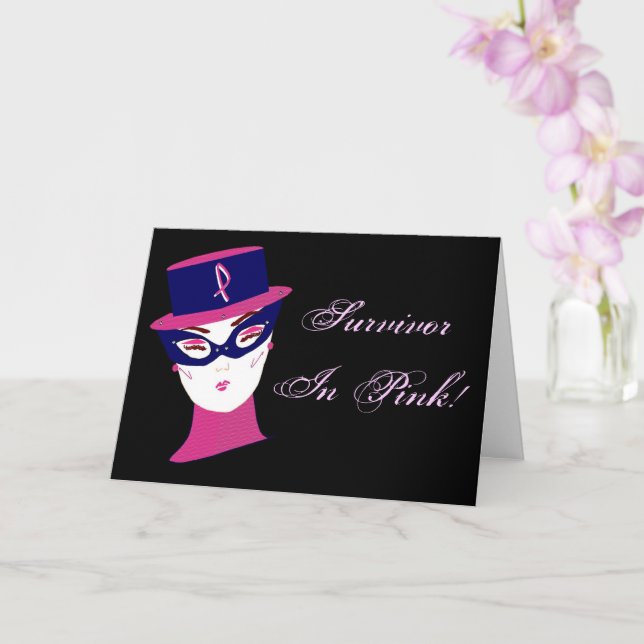 Survivor In Pink  Breast Cancer Awareness I Card (Orchid)