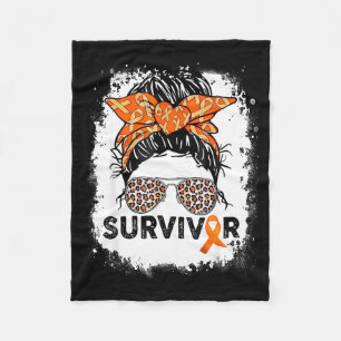 Survivor Messy Bun Warrior Multiple Sclerosis Awar Fleece Blanket