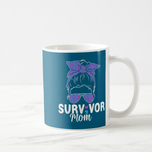 Survivor Mom - Semicolon Suicide Prevention Awaren Coffee Mug (Right)