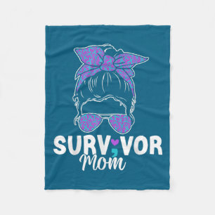 Survivor Mom - Semicolon Suicide Prevention Awaren Fleece Blanket