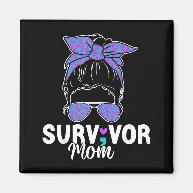 Survivor Mum - Semicolon Suicide Prevention Magnet (Front)