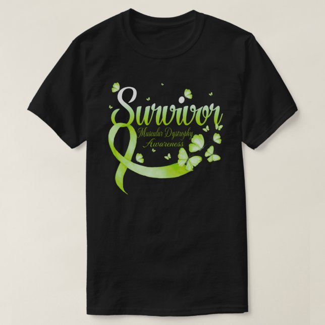 Survivor Muscular Dystrophy Awareness Butterfly T-Shirt (Design Front)