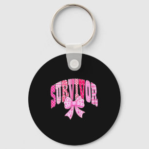 Survivor Nk Ribbon Coquette Bow Breast Cancer Awar Key Ring