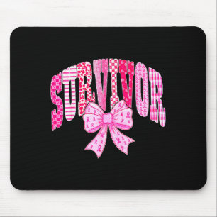 Survivor Nk Ribbon Coquette Bow Breast Cancer Awar Mouse Mat
