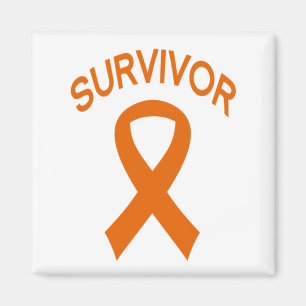 Survivor Orange Leukaemia Cancer ribbon magnet