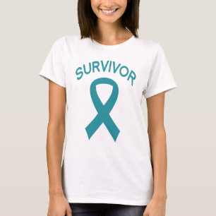 Survivor Ovarian Cancer Teal Ribbon t-shirt