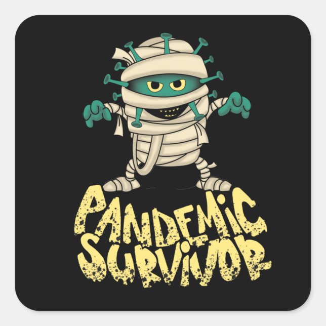 Survivor, Pandemic Survivor,  Square Sticker (Front)