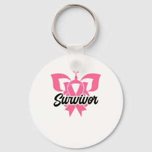 Survivor Pink Ribbon Breast Cancer Awareness Key Ring
