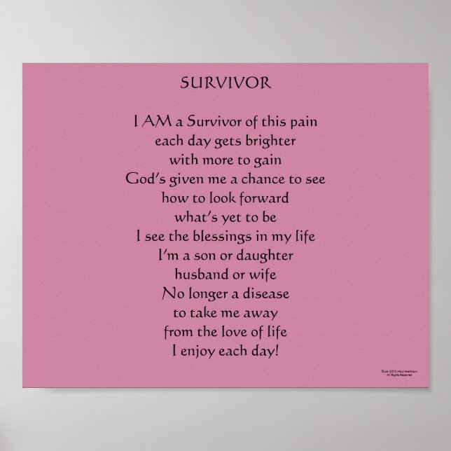 SURVIVOR POEM POSTER (Front)