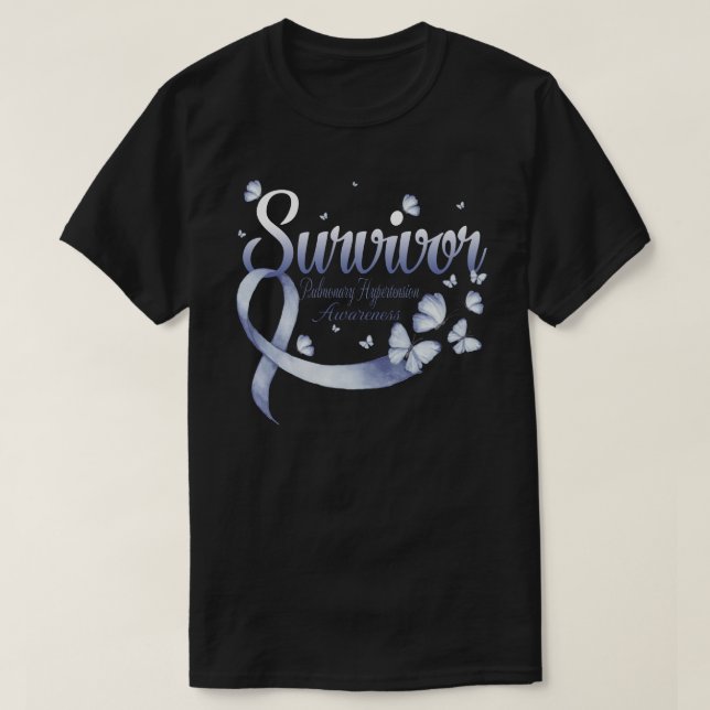 Survivor Pulmonary Hypertension Awareness Butterfl T-Shirt (Design Front)