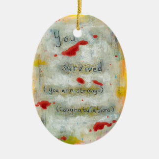 Survivor recovery healing hope art trauma illness ceramic tree decoration