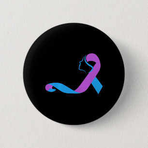 Survivor Ribbon Awareness Prevention Month Ribbons 6 Cm Round Badge