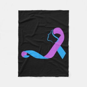 Survivor Ribbon Awareness Prevention Month Ribbons Fleece Blanket