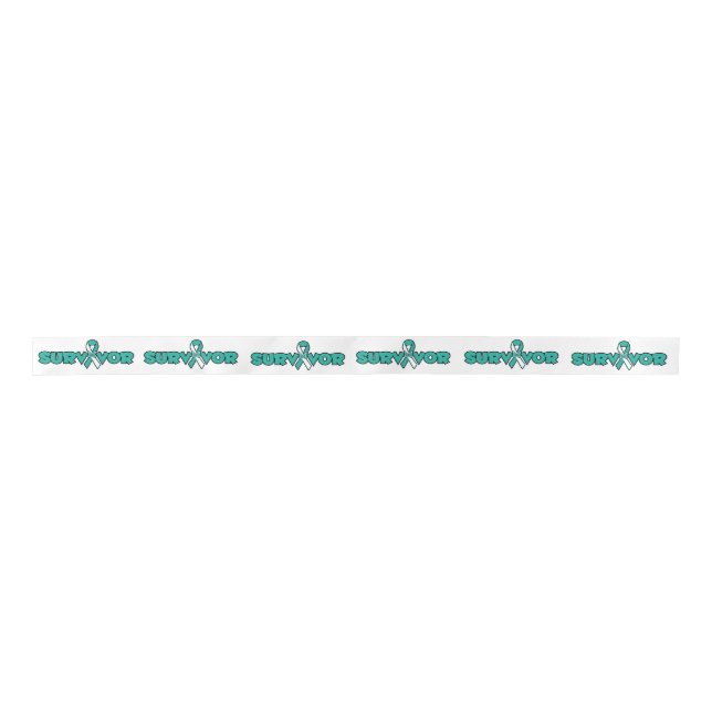 Survivor Ribbon- Cervical Cancer Satin Ribbon (Front)