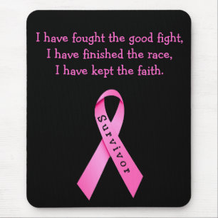 Survivor Ribbon On Black Mousepad