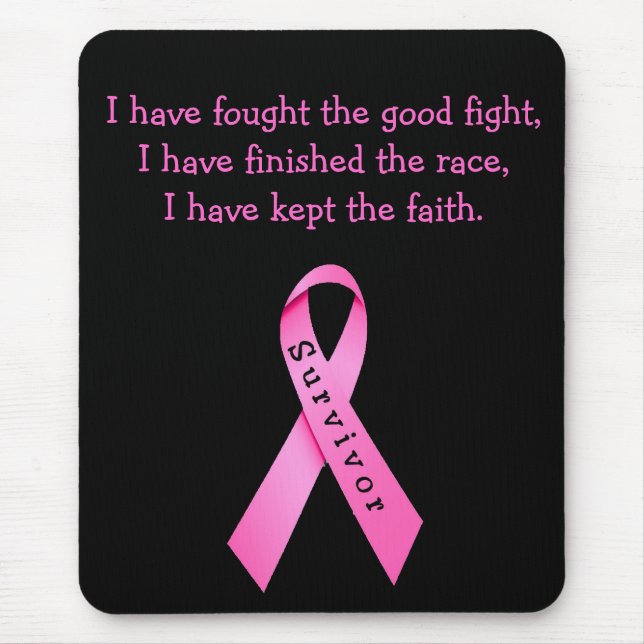 Survivor Ribbon On Black Mousepad (Front)