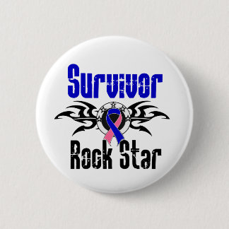 Survivor Rock Star - Male Breast Cancer Survivor 6 Cm Round Badge