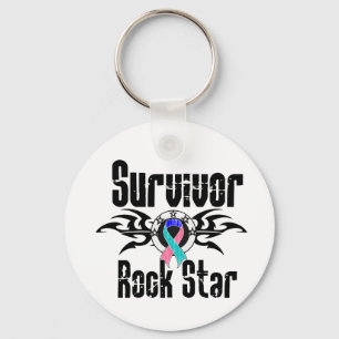 Survivor Rock Star - Thyroid Cancer Survivor Key Ring