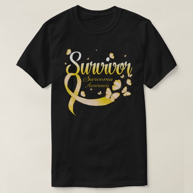 Survivor Sarcoma Awareness Butterfly T-Shirt (Design Front)