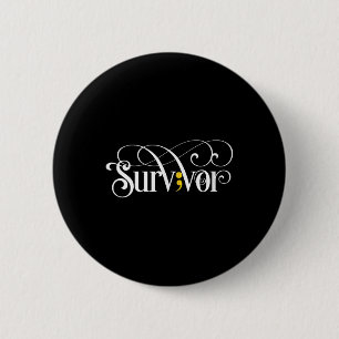 Survivor Semicolon Shirt May Mental Health Awarene 6 Cm Round Badge