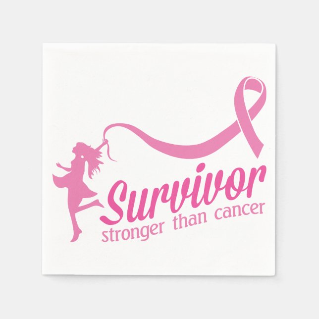 Survivor Stronger Than Cancer Napkin (Front)