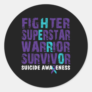 Survivor Suicide Awareness Mental Health  Classic Round Sticker
