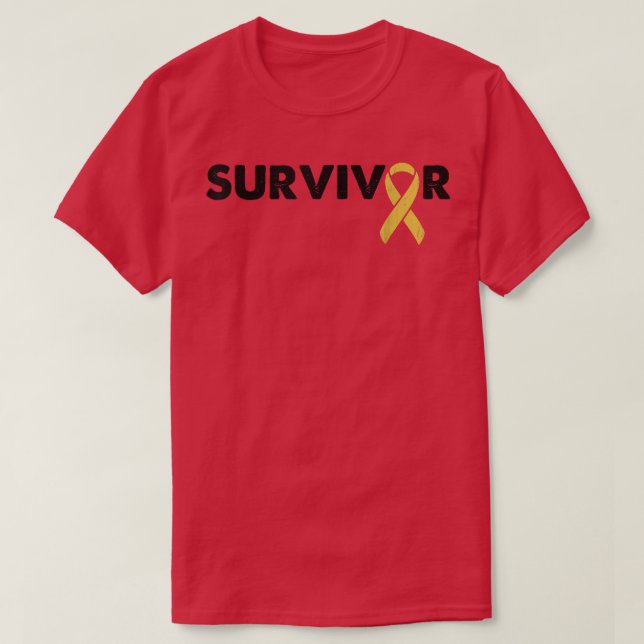 Survivor Support - Ribbon Childhood Cancer Awarene T-Shirt (Design Front)