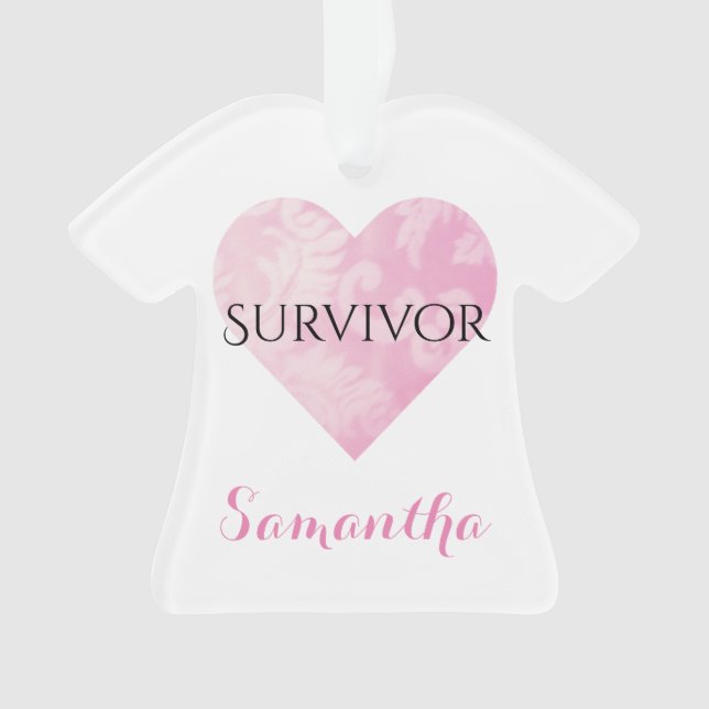 Survivor T-shirt Christmas Ornament, CustomizableR Ornament (Front)