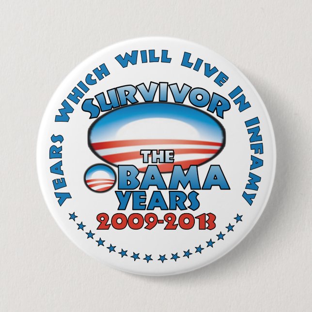 Survivor - The Obama Years - Anti Obama 7.5 Cm Round Badge (Front)