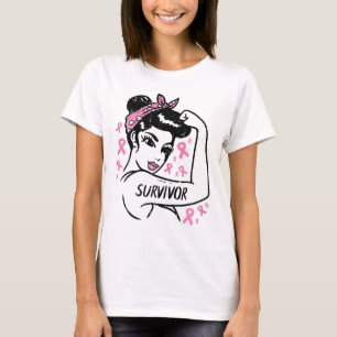 Survivor Warrior Unbreakable Ribbon Breast Cancer T-Shirt