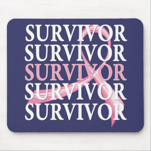 Survivor Whimsical Collage Breast Cancer Mouse Mat