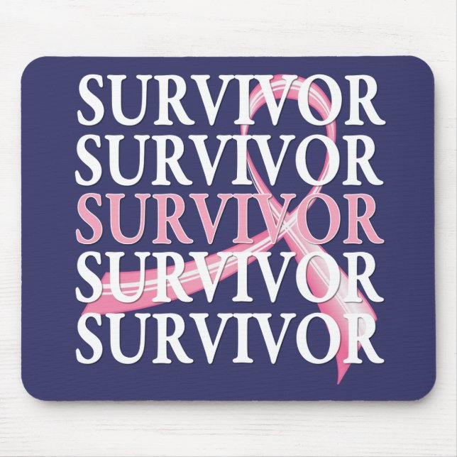 Survivor Whimsical Collage Breast Cancer Mouse Mat (Front)