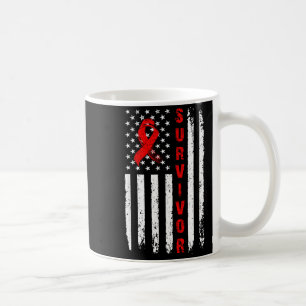 Survivor Who Win Heart Disease American Flag Aware Coffee Mug