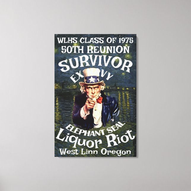 Survivor WLHS 50TH REUNION CLASS 1975 Canvas Print (Front)