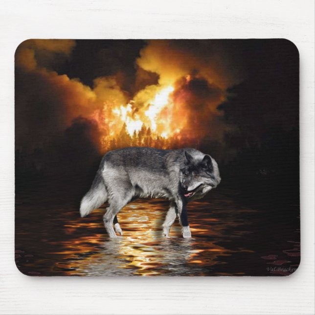 "Survivor" Wolf Mousepad (Front)