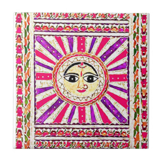 Surya Hindu Sun God Tile