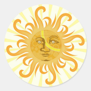 Suryadev : The Sun Classic Round Sticker